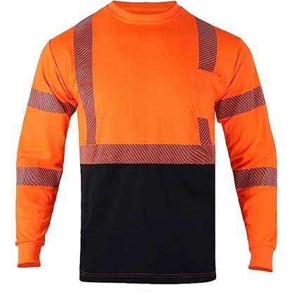 VISIPRO Long Sleeve Reflective Front Colorblock Safety Polo