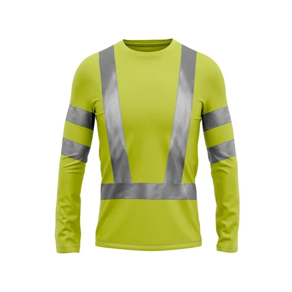 VISIPRO Long Sleeve Reflective Safety T-Shirt - Poly-Cotton