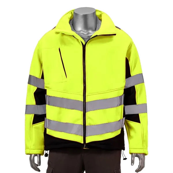 VISIPRO Reflective Safety Jacket with Black Trim - 280G Flee