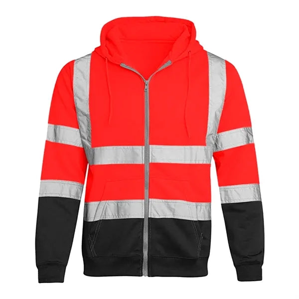 VISIPRO Reflective Colorblock Safety Full-Zip Hoodie - 280G