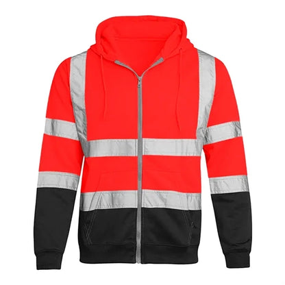 VISIPRO Reflective Colorblock Safety Full-Zip Hoodie - 280G