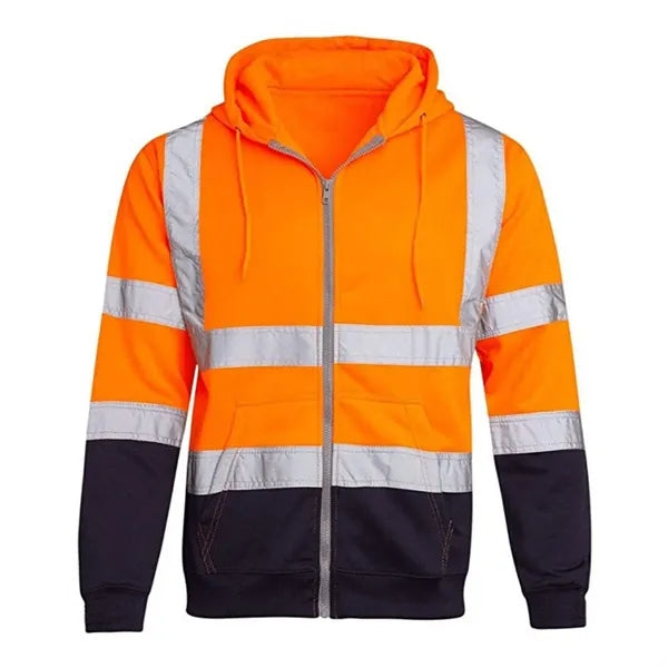 VISIPRO Reflective Colorblock Safety Full-Zip Hoodie - 280G