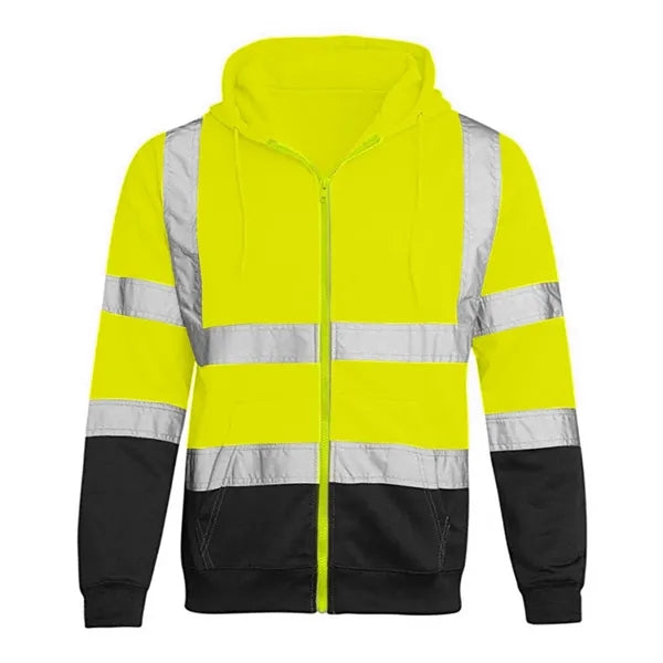VISIPRO Reflective Colorblock Safety Full-Zip Hoodie - 280G