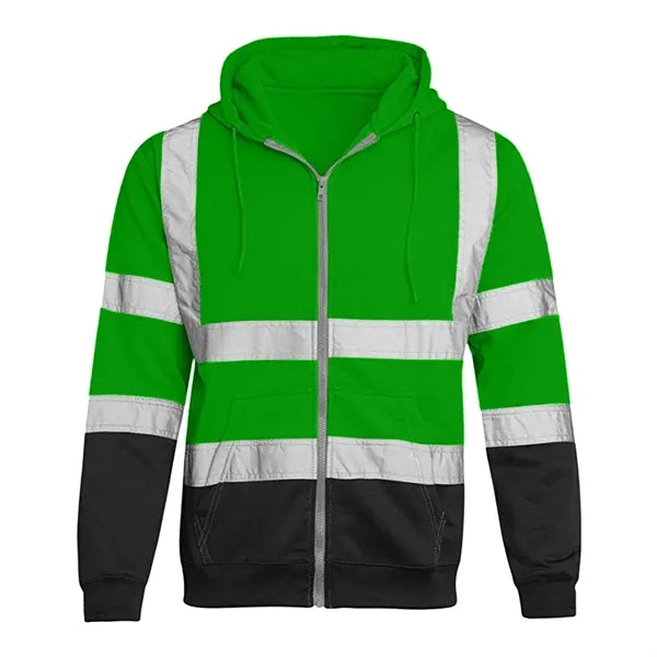 VISIPRO Reflective Colorblock Safety Full-Zip Hoodie - 280G