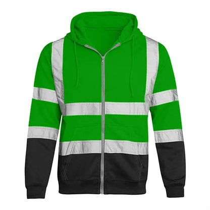 VISIPRO Reflective Colorblock Safety Full-Zip Hoodie - 280G