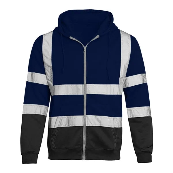 VISIPRO Reflective Colorblock Safety Full-Zip Hoodie - 280G