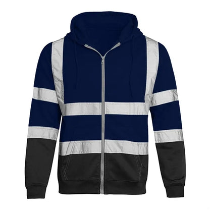 VISIPRO Reflective Colorblock Safety Full-Zip Hoodie - 280G