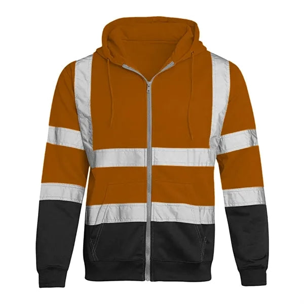 VISIPRO Reflective Colorblock Safety Full-Zip Hoodie - 280G