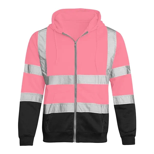 VISIPRO Reflective Colorblock Safety Full-Zip Hoodie - 280G