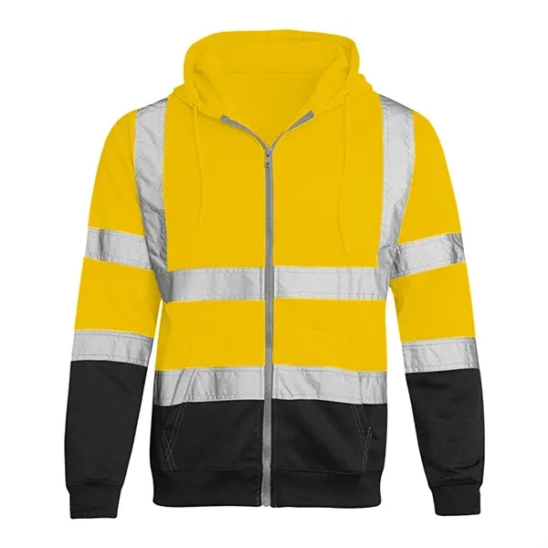 VISIPRO Reflective Colorblock Safety Full-Zip Hoodie - 280G
