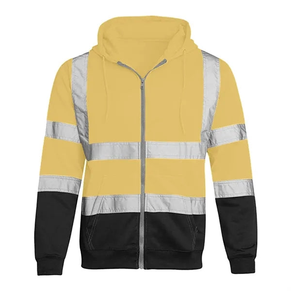 VISIPRO Reflective Colorblock Safety Full-Zip Hoodie - 280G
