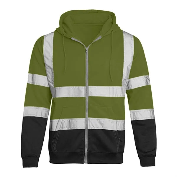 VISIPRO Reflective Colorblock Safety Full-Zip Hoodie - 280G
