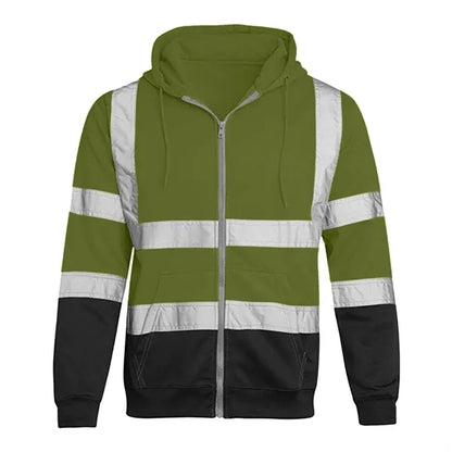 VISIPRO Reflective Colorblock Safety Full-Zip Hoodie - 280G