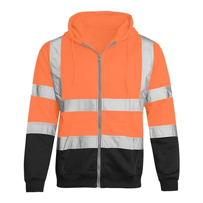 VISIPRO Reflective Colorblock Safety Full-Zip Hoodie - 280G