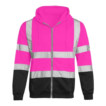 VISIPRO Reflective Colorblock Safety Full-Zip Hoodie - 280G