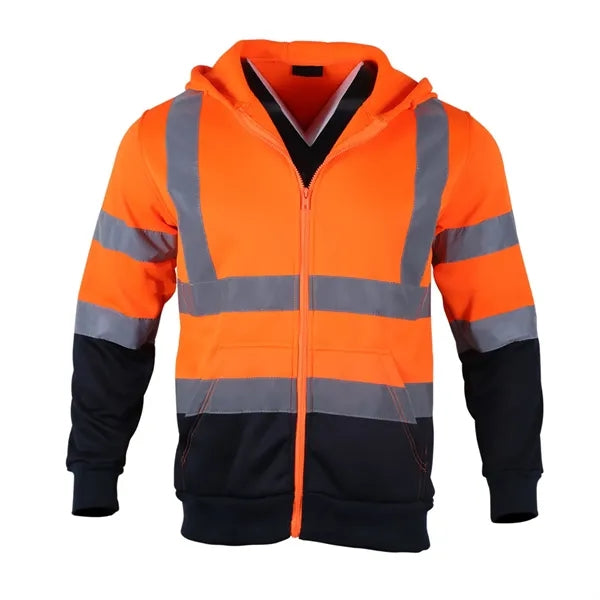 VISIPRO Reflective Colorblock Safety Full-Zip Hoodie - 280G