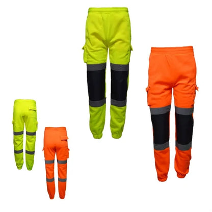 VISIPRO Reflective Front Colorblock Safety Jogger Sweatpants