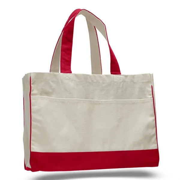 Contrasting Handles with Tote Bag ( 17"W X 13"H X 5" )