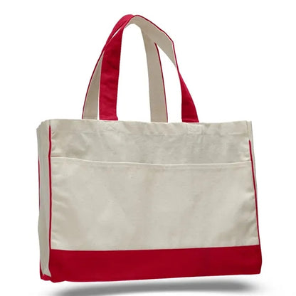 Contrasting Handles with Tote Bag ( 17"W X 13"H X 5" )