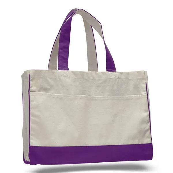 Contrasting Handles with Tote Bag ( 17"W X 13"H X 5" )