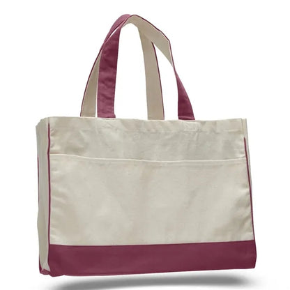 Contrasting Handles with Tote Bag ( 17"W X 13"H X 5" )