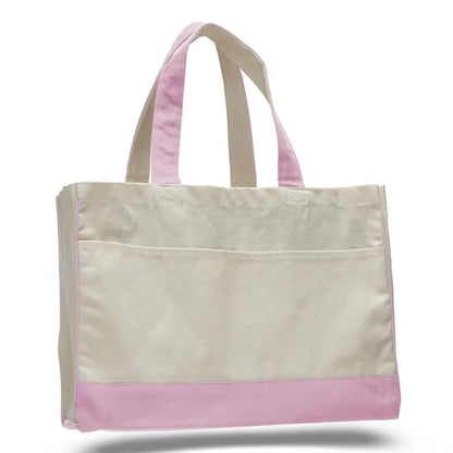 Contrasting Handles with Tote Bag ( 17"W X 13"H X 5" )