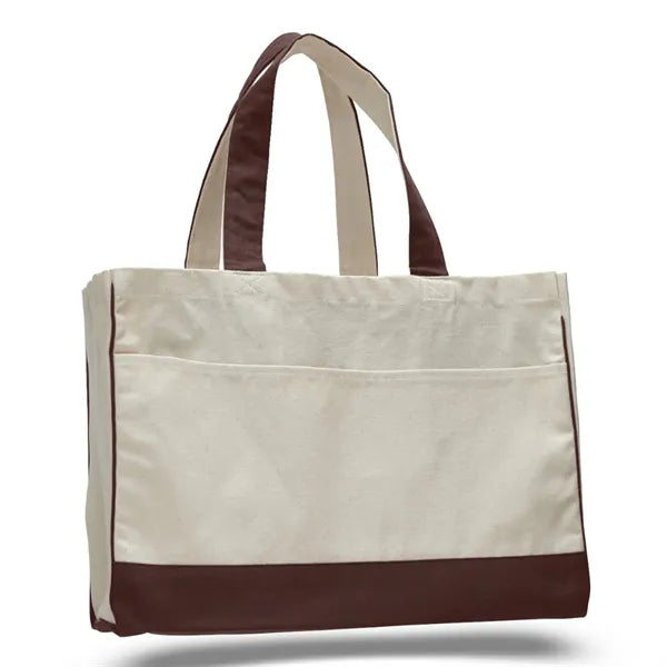 Contrasting Handles with Tote Bag ( 17"W X 13"H X 5" )
