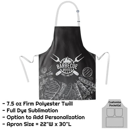 Poly Twill Sublimation Bib Apron - 22"W X 30"L