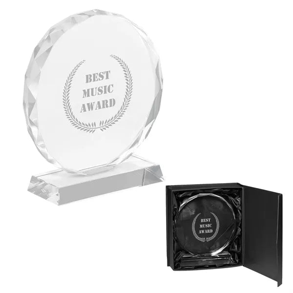 Round Edge Crystal Glass Recognition Award