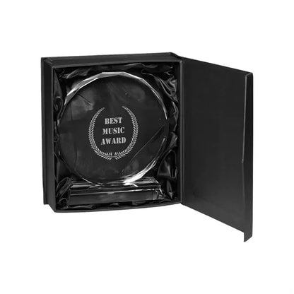 Round Edge Crystal Glass Recognition Award