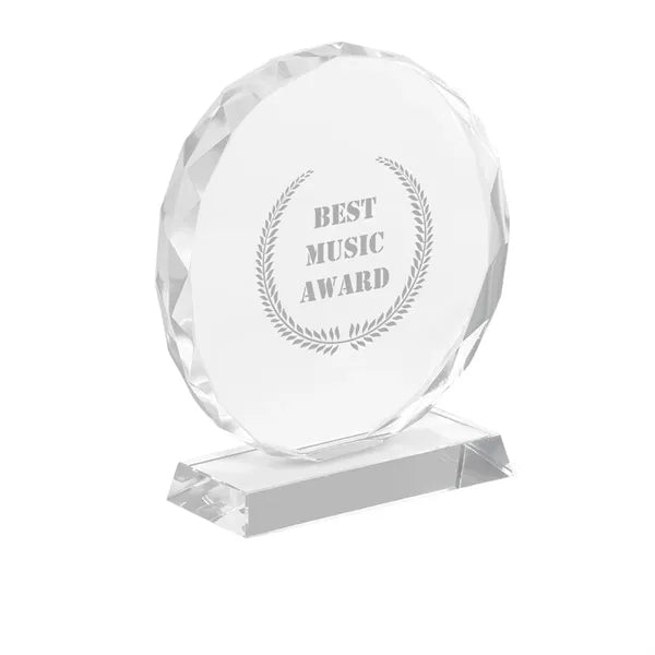 Round Edge Crystal Glass Recognition Award