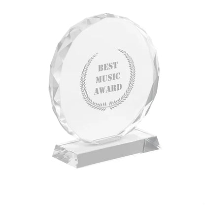 Round Edge Crystal Glass Recognition Award