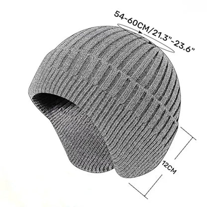 Knit Beanie with Earflap Warm Winter Hat