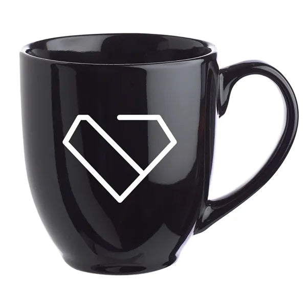 Glossy Bistro Style Ceramic Mug, 16 oz.