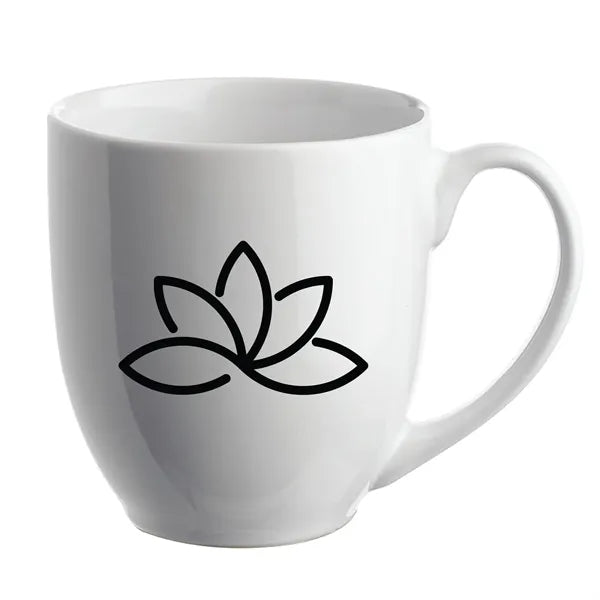 Glossy Bistro Style Ceramic Mug, 16 oz.