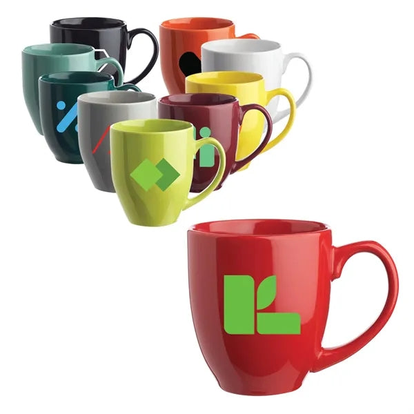 Glossy Bistro Style Ceramic Mug, 16 oz.