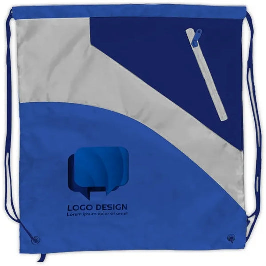 Sublimation Multi-Panel Polyester Drawstring Bag w/ Small