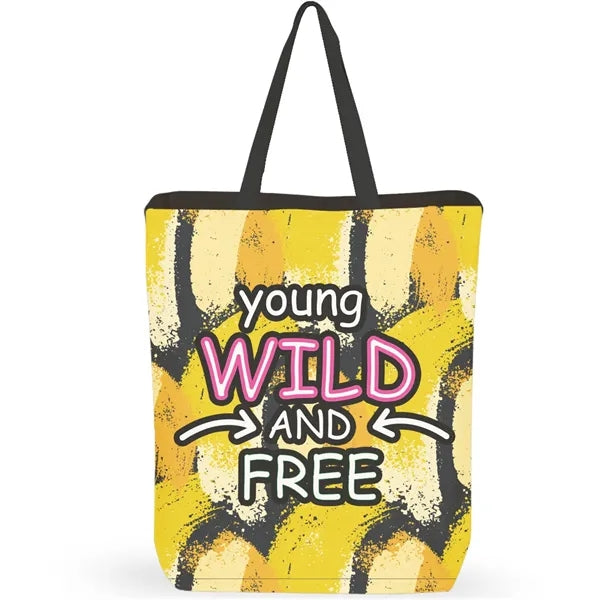 Sublimation 12 oz Poly Canvas Tote Bag -13"Wx15"Hx 24"Handle