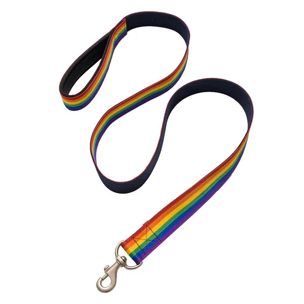 Rainbow Polyester Leash with Snap Carabiner and Loop Handle