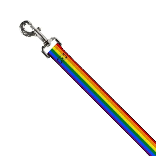 Rainbow Polyester Leash with Snap Carabiner and Loop Handle