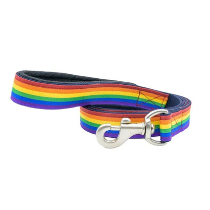 Rainbow Polyester Leash with Snap Carabiner and Loop Handle