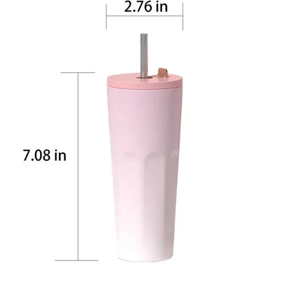 24-oz Leakproof Insulated Stainless Steel Tumbler with Straw