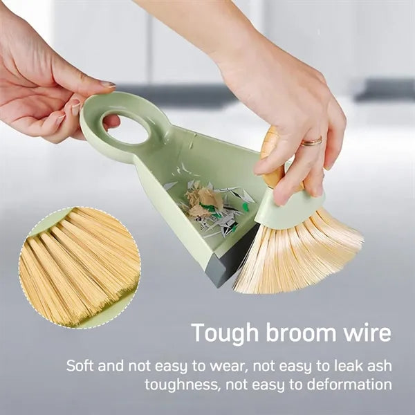 Compact Eco-Friendly Easy Storage Bamboo Broom Dustpan Set