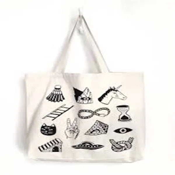 Sublimation 12 oz Poly Canvas Tote Bag -  15"W x 16"H x 3"G