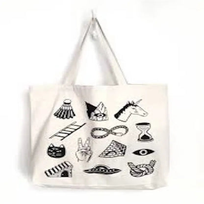 Sublimation 12 oz Poly Canvas Tote Bag -  15"W x 16"H x 3"G