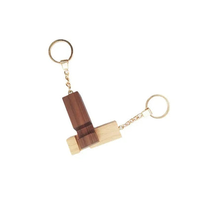 2-in-1 Compact Portable Wooden Phone Stand Keychain
