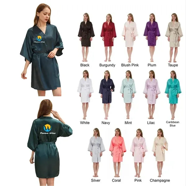 Lightweight Comfort Dual-Belt Versatile Silky Satin Robe