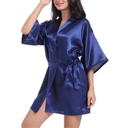 Lightweight Comfort Dual-Belt Versatile Silky Satin Robe