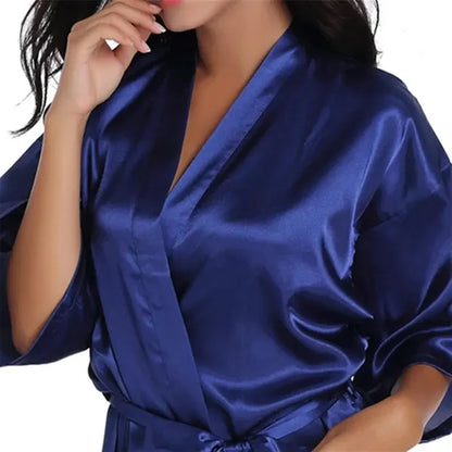 Lightweight Comfort Dual-Belt Versatile Silky Satin Robe