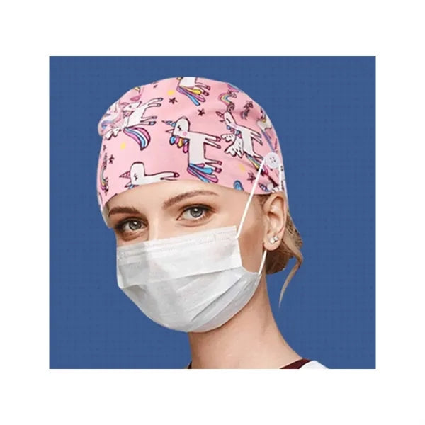Breathable Sweat-Absorbing Cotton Work Cap with Mask Buttons